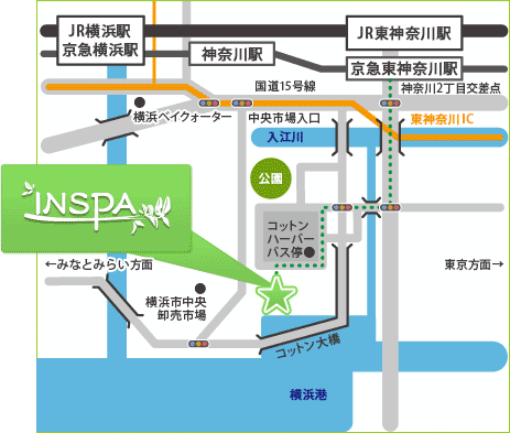 INSPA横浜 アクセスマップ